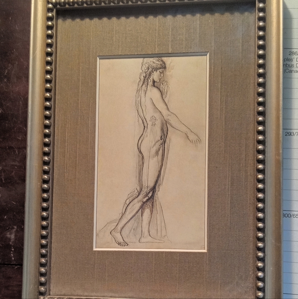 Drawing Tattooed Salome Nude Framed 10 X 7